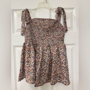 Lioness Floral Tie-Shoulder Dress in Pink and Blue